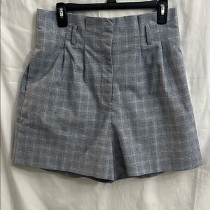 Women's Blue Plaid Shorts